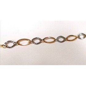 PULSERA SRA. ORO BICOLOR ITALIANO LISO                                
