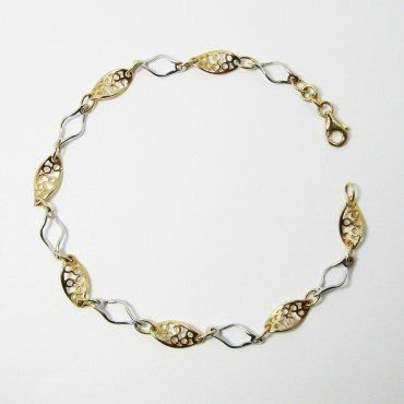 PULSERA SRA. ORO BICOLOR ITALIANO LISO
