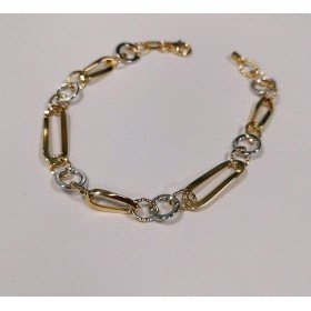 PULSERA SRA. ORO BICOLOR ITALIANO LISO                                