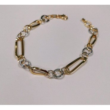 PULSERA SRA. ORO BICOLOR ITALIANO LISO                                