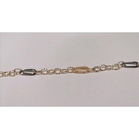 PULSERA SRA. ORO BICOLOR ITALIANO LISO                                