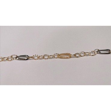 PULSERA SRA. ORO BICOLOR ITALIANO LISO                                