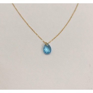 GARGANTILLA  PERA ORO AMARILLO PIEDRA                                 