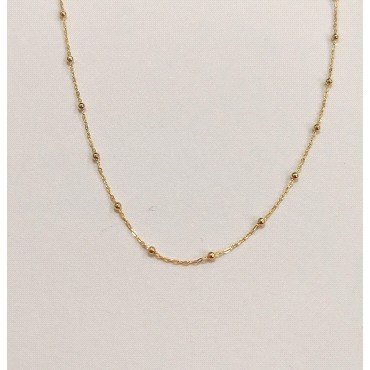 GARGANTILLA ORO AMARILLO 40 CM. BOLAS 1M/M   GROSOR                   