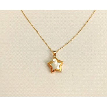 COLGANTE ORO AMARILLO PIEDRA NACAR                                    