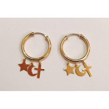PENDIENTES ARO ORO AMARILLO TUBO FETICHE                              