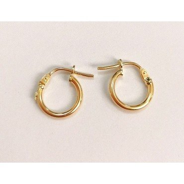 PENDIENTES ARO ORO AMARILLO TUBO 9M/M X 2M/M GROSOR                   