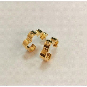 PENDIENTES  MEDIO ARO  MARGARITA ORO AMARILLO PIEDRA                  