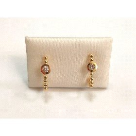 PENDIENTES MEDIO ARO ORO AMARILLO PIEDRA                              