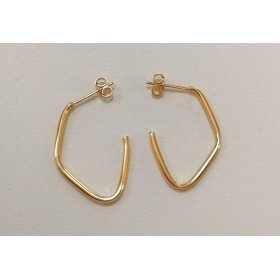 PENDIENTES ARO ABIERTO ORO AMARILLO LISA                              