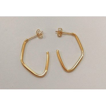 PENDIENTES ARO ABIERTO ORO AMARILLO LISA                              