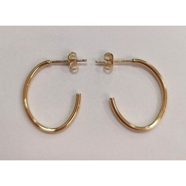 PENDIENTES ARO ABIERTO OVAL  ORO AMARILLO LISA                        
