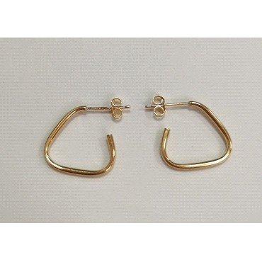 PENDIENTES ARO  ABIETO TRIANGULO ORO AMARILLO LISA                    