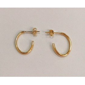 PENDIENTES ARO ABIERTO OVAL  ORO AMARILLO LISA                        
