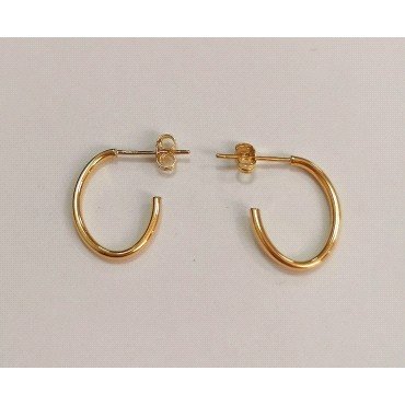PENDIENTES ARO ABIERTO OVAL  ORO AMARILLO LISA                        