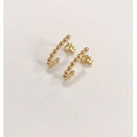 PENDIENTES ARO BOLITAS  ORO AMARILLO LISA                             