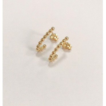 PENDIENTES ARO BOLITAS  ORO AMARILLO LISA                             