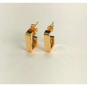 PENDIENTES  MEDIO ARO ORO AMARILLO LISA                               