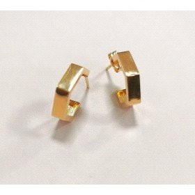 PENDIENTES MEDIO ARO ORO AMARILLO LISA                                