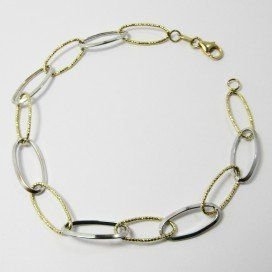 PULSERA SRA. ORO BICOLOR ITALIANO LISO