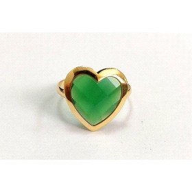 SORTIJA ORO AMARILLO CORAZON PIEDRA                                   