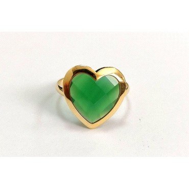 SORTIJA ORO AMARILLO CORAZON PIEDRA                                   