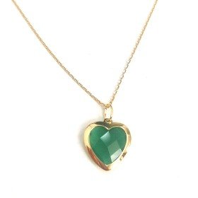 GARGANTILLA  CORAZON ORO AMARILLO PIEDRA                              