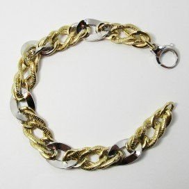 PULSERA SRA. ORO BICOLOR ITALIANO LISO