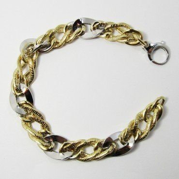 PULSERA SRA. ORO BICOLOR ITALIANO LISO