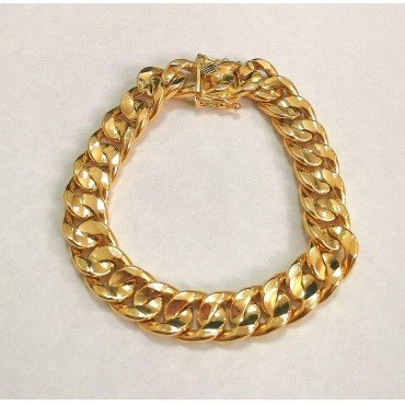 PULSERA SRA. ORO AMARILLO BARBADA HUECA                               