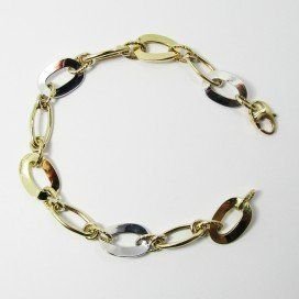 PULSERA SRA. ORO BICOLOR ITALIANO LISO