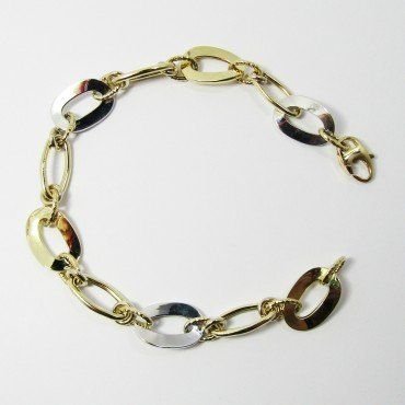 PULSERA SRA. ORO BICOLOR ITALIANO LISO
