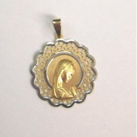 MEDALLAS ORO BICOLOR VIRGEN NIÑA                                      