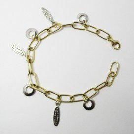 PULSERA SRA. ORO BICOLOR ITALIANO PIEDRA