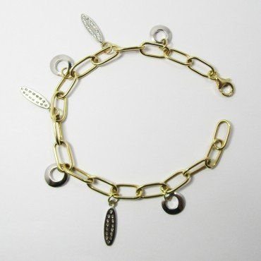PULSERA SRA. ORO BICOLOR ITALIANO PIEDRA
