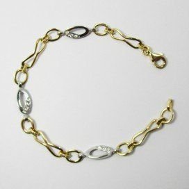 PULSERA SRA. ORO BICOLOR PIEDRA