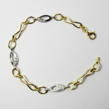 PULSERA SRA. ORO BICOLOR PIEDRA