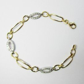 PULSERA SRA. ORO BICOLOR PIEDRA