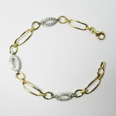 PULSERA SRA. ORO BICOLOR PIEDRA