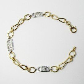 PULSERA SRA. ORO BICOLOR PIEDRA