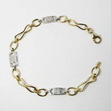 PULSERA SRA. ORO BICOLOR PIEDRA