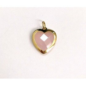COLGANTE CORAZON  ORO AMARILLO PIEDRA                                 