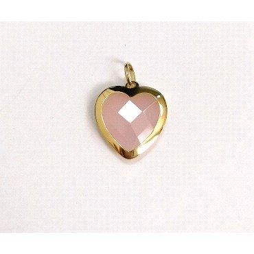 COLGANTE CORAZON  ORO AMARILLO PIEDRA                                 