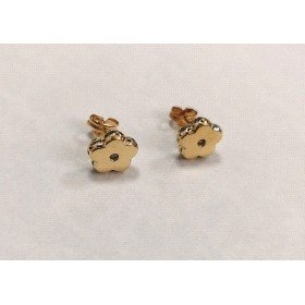 PENDIENTES NIÑA ORO AMARILLO PIEDRA FLOR                              