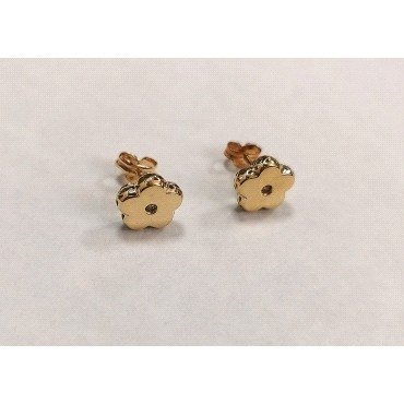 PENDIENTES NIÑA ORO AMARILLO PIEDRA FLOR                              