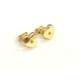PENDIENTES NIÑA ORO AMARILLO PIEDRA CORAZON                           