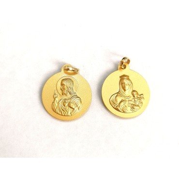 MEDALLAS TIPO A ESCAPULARIO VIRGEN DEL CARMEN Y C. JESUS              