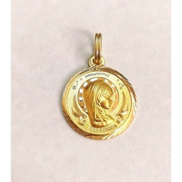 MEDALLAS ORO AMARILLO VIRGEN NIÑA  BORDE TALLADO19M/M                 