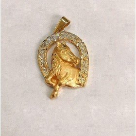 COLGANTE ORO AMARILLO HERRADURA CABALLO                               