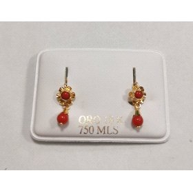 PENDIENTES ORO AMARILLO CORAL CATALAN                                 